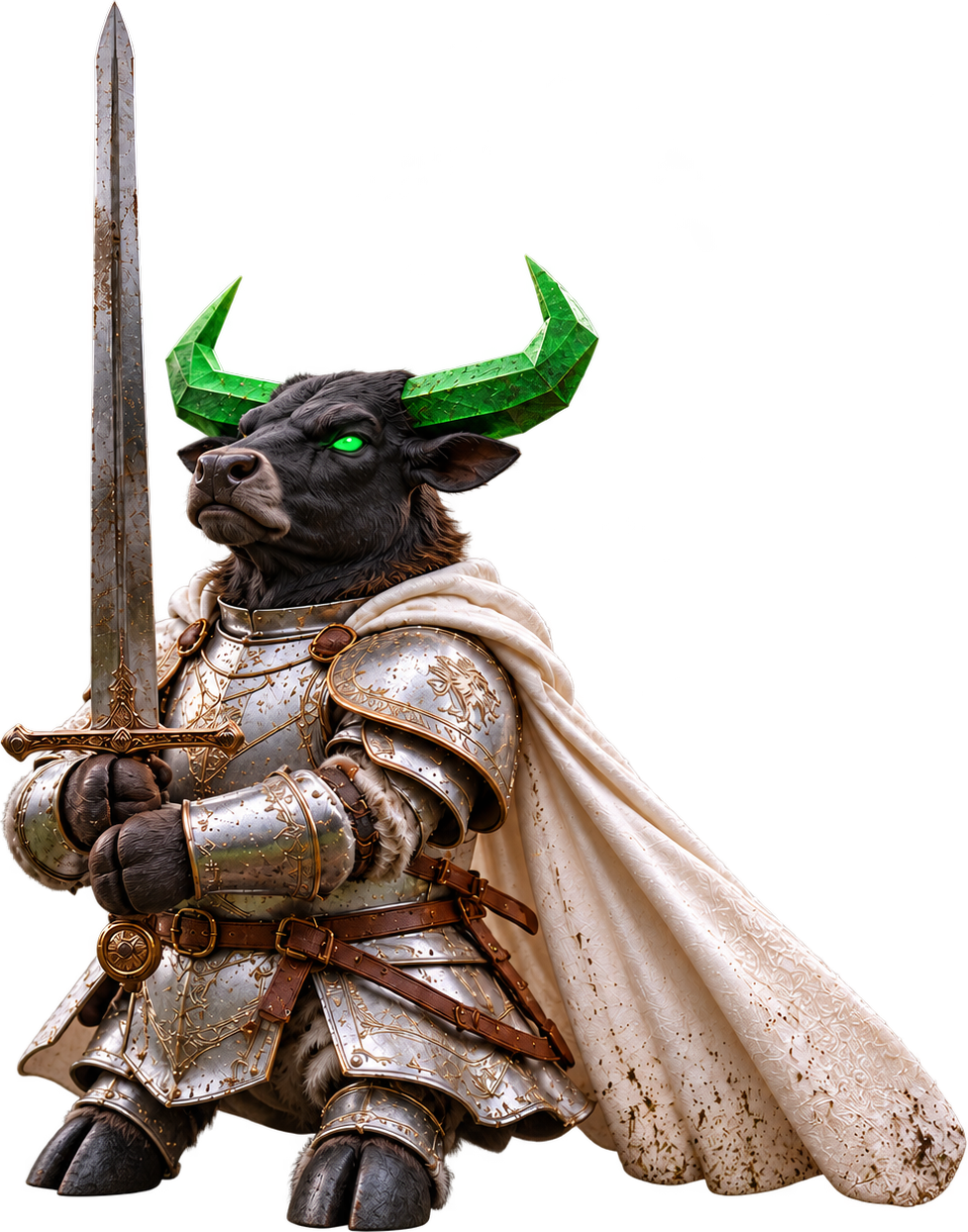 Armoured KnightBull holding his longsword